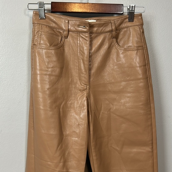 Wilfred Faux Leather Vegan Tan Melina Pants size 2 - Picture 4 of 15